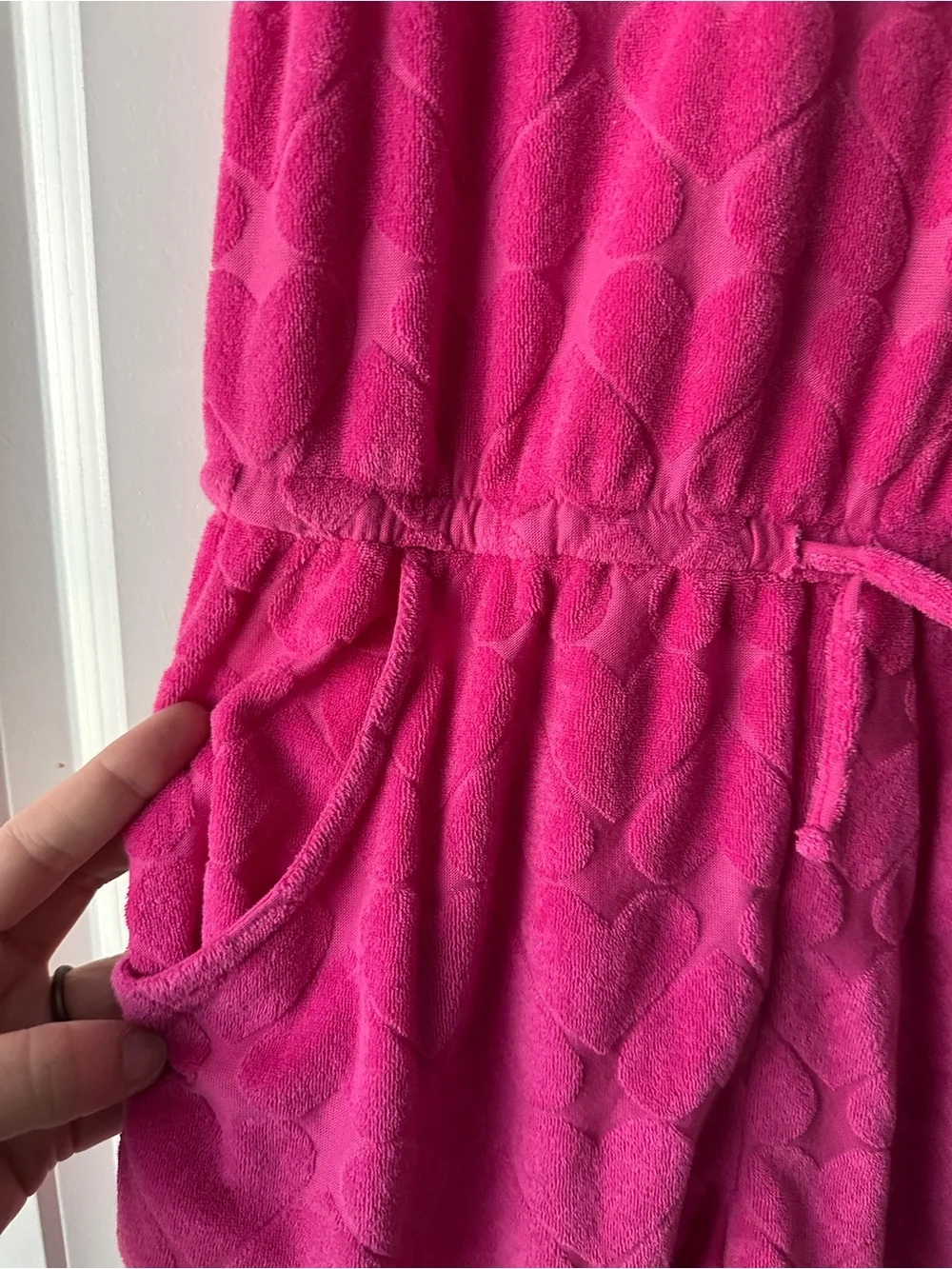 Girls XL Old Navy Hot Pink Terry Romper Cover Up